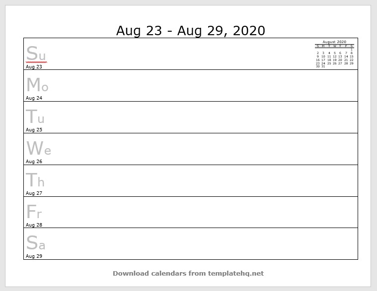 weekly calendar template 35