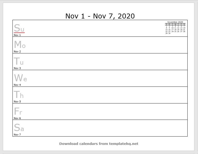 weekly calendar template 45