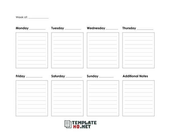 weekly calendar template printable weekly calendar template printable