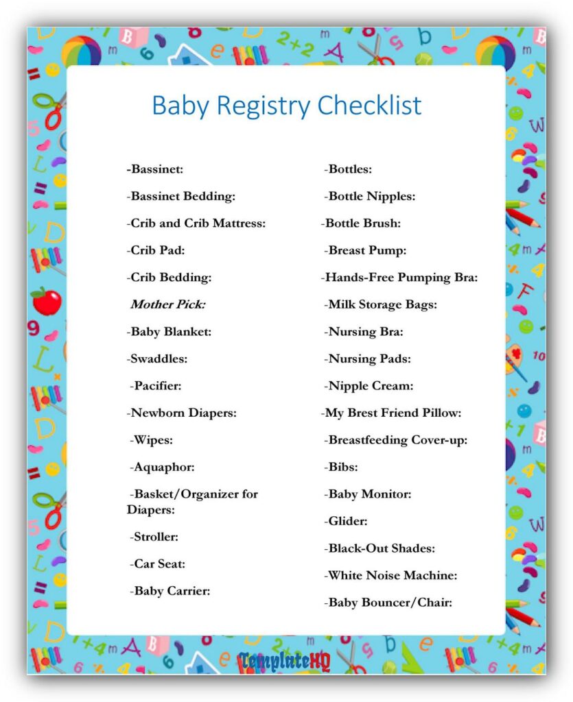 Baby Registry Checklist 10