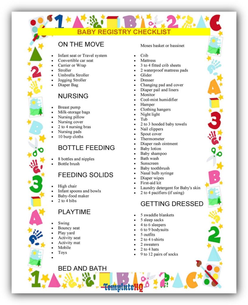 Baby Registry Checklist 12