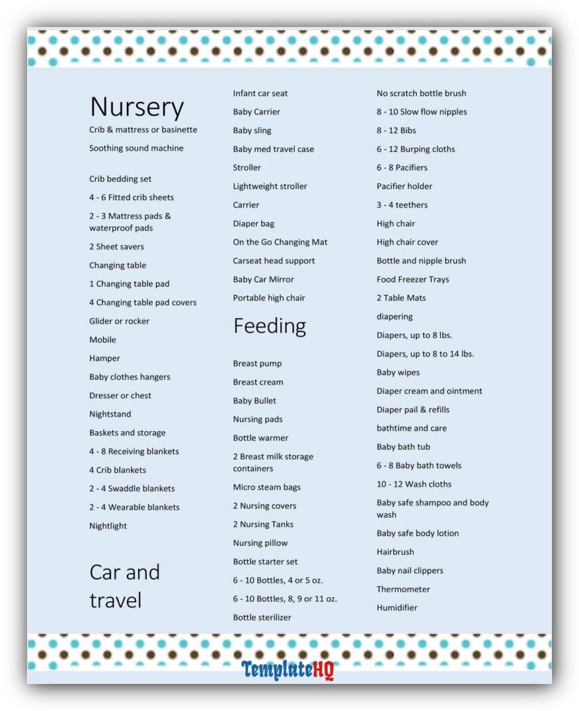 Baby Registry Checklist 14