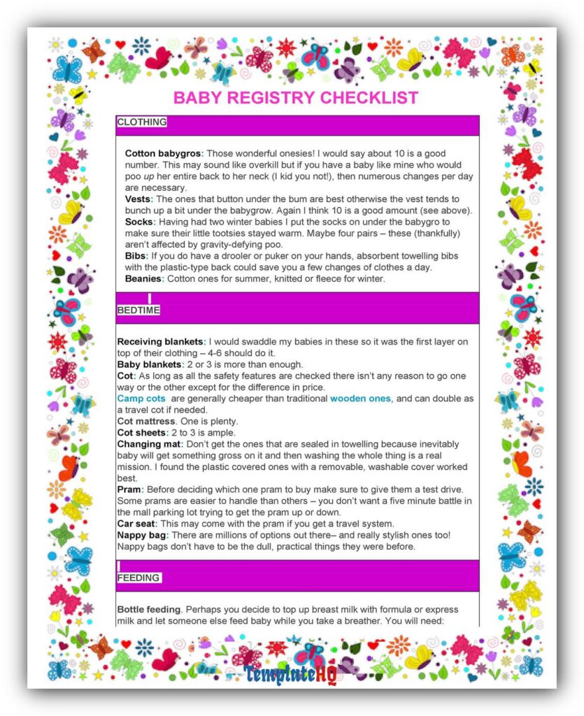 Baby Registry Checklist 22