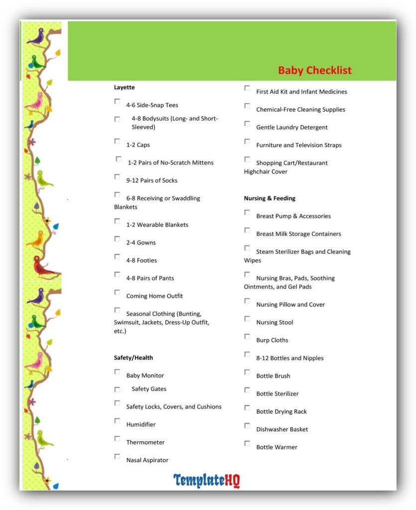 Baby Registry Checklist 23