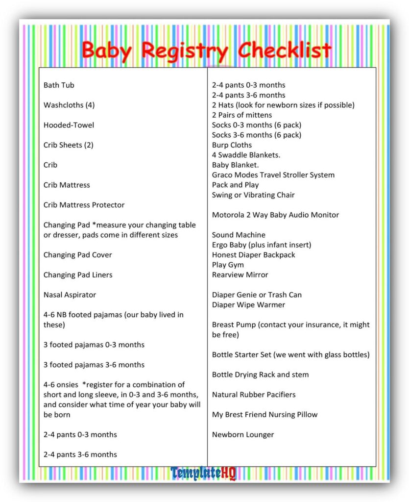 Baby Registry Checklist 28