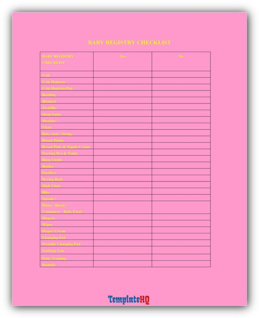 Baby Registry Checklist 29