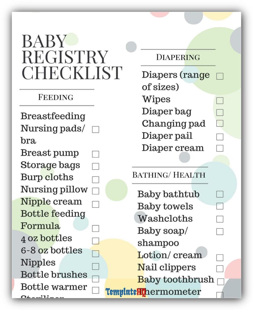 Baby Registry Checklist 30