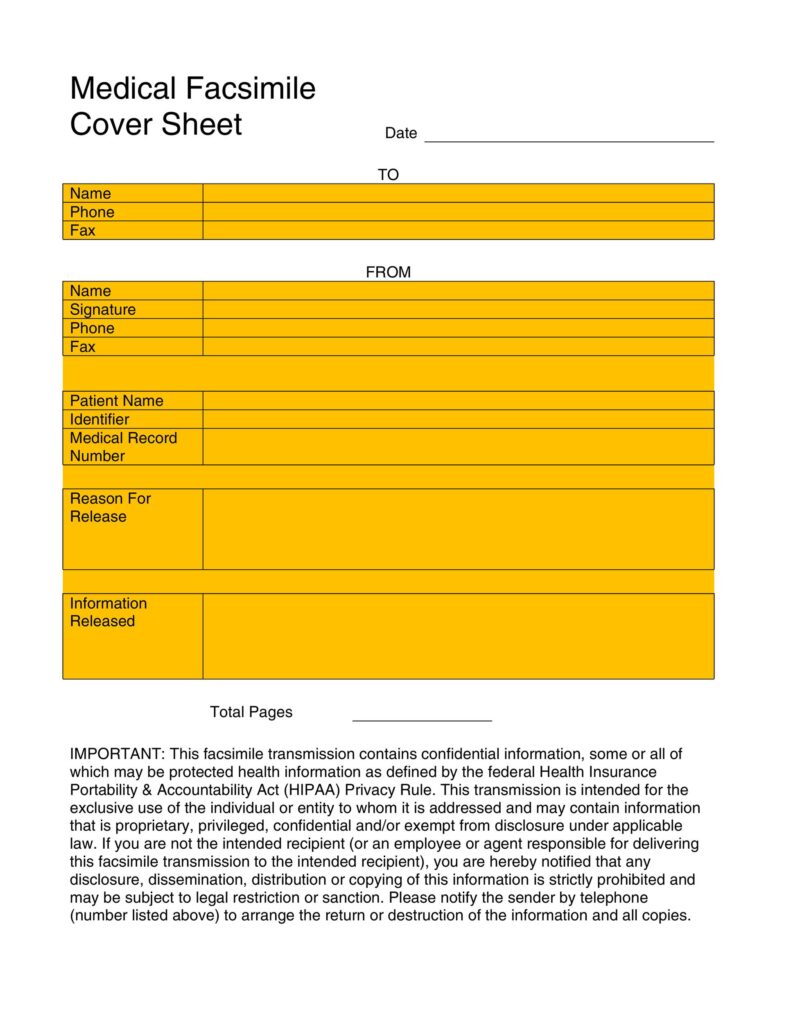 Medical Fax Cover Sheet Templates