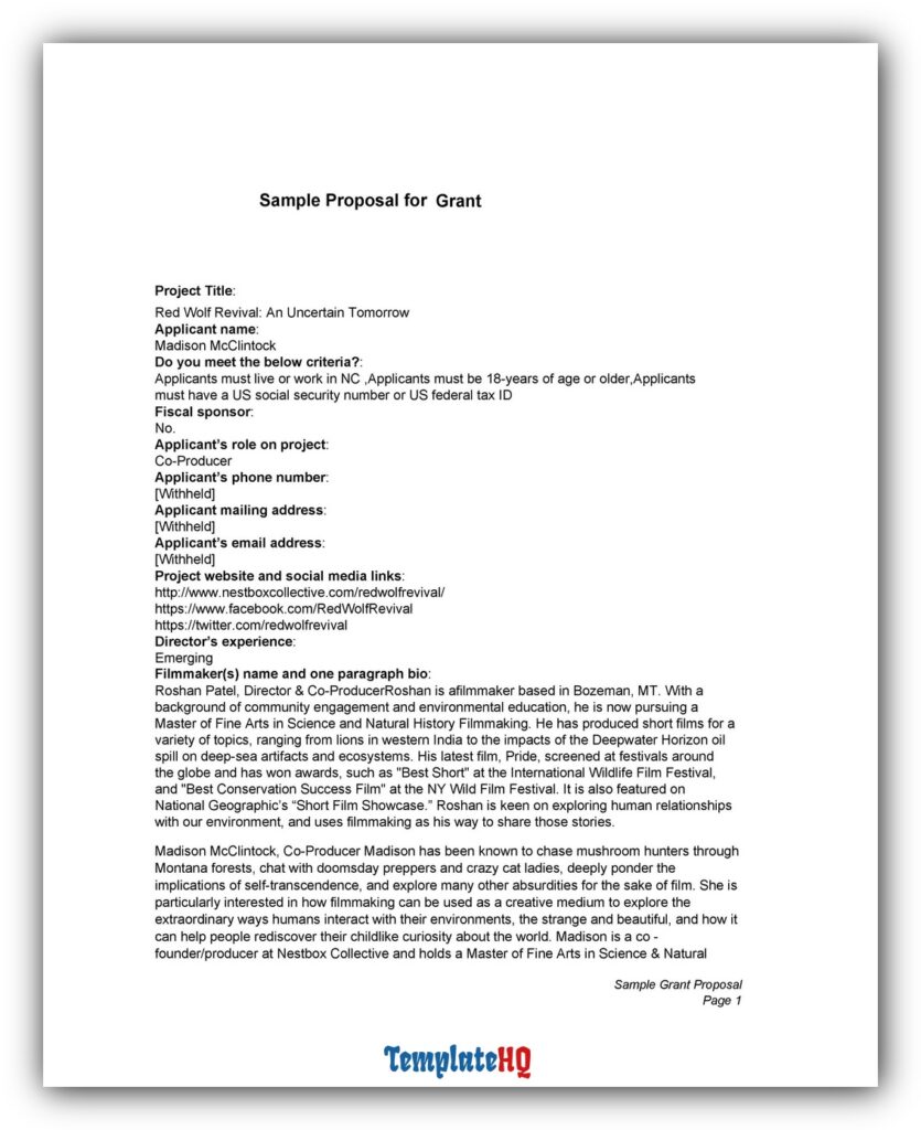 grant proposal sample 27 grant proposal sample 27