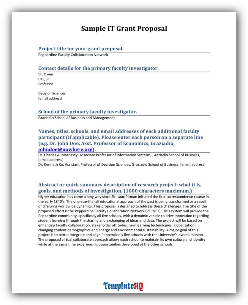 grant proposal sample 37 grant proposal sample 37