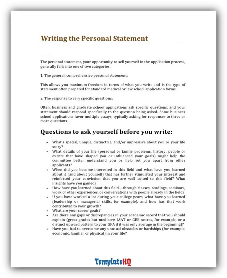 personal statement writing style