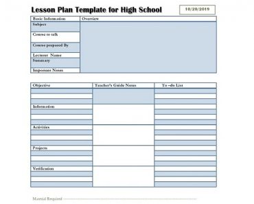 Lesson Plan Template For High School 02