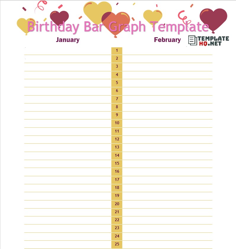 Birthday Bar Graph Template