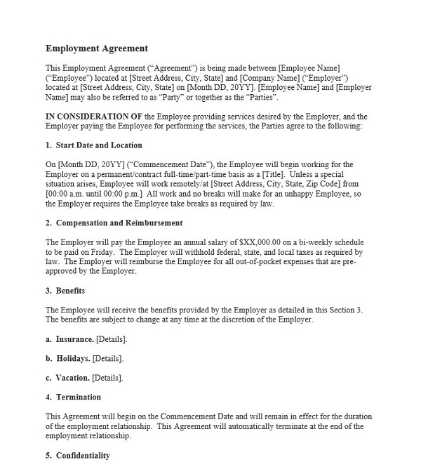 Employee Contract Agreement