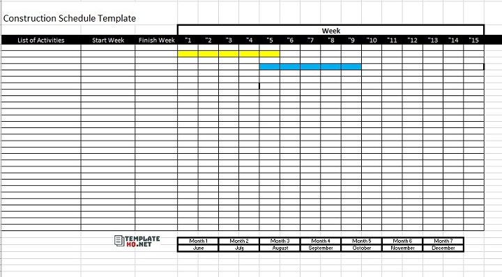 Free Construction Schedule Template