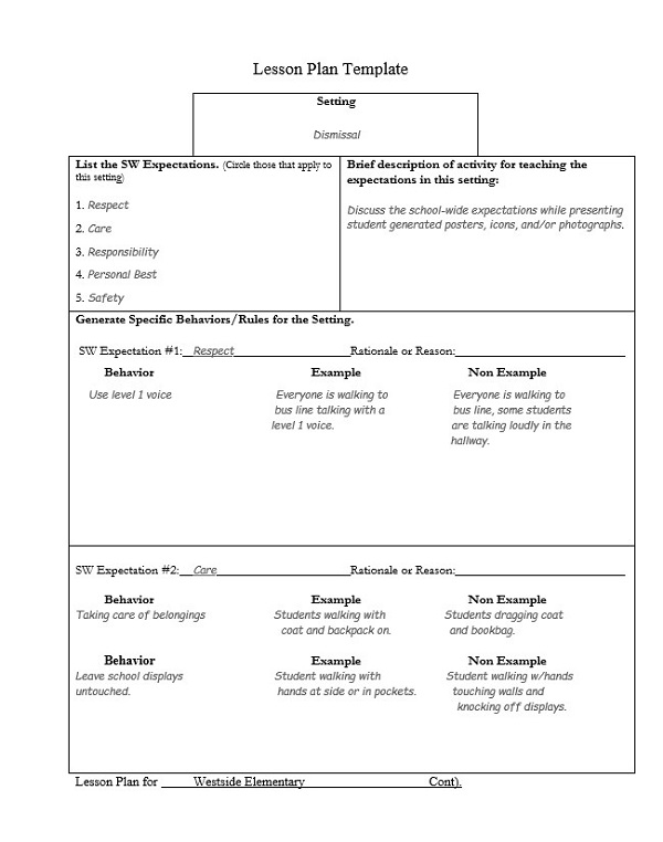 Lesson Plan Template Word Lesson Plan Template Word