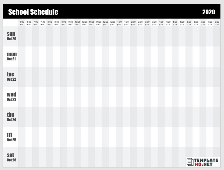 School Schedule Template PowerPoint School Schedule Template PowerPoint