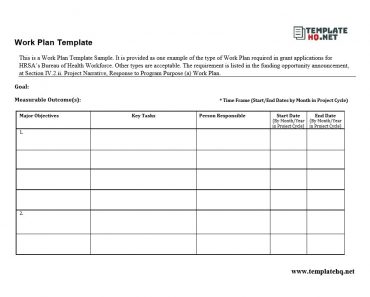 Work Plan Template