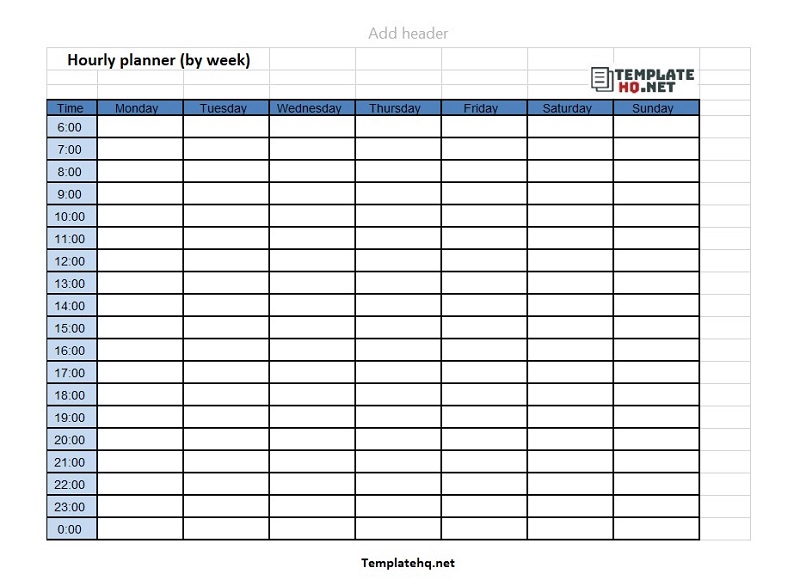 BI Weekly Hourly Schedule Template