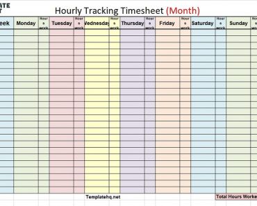 Hourly Tracking Timesheet