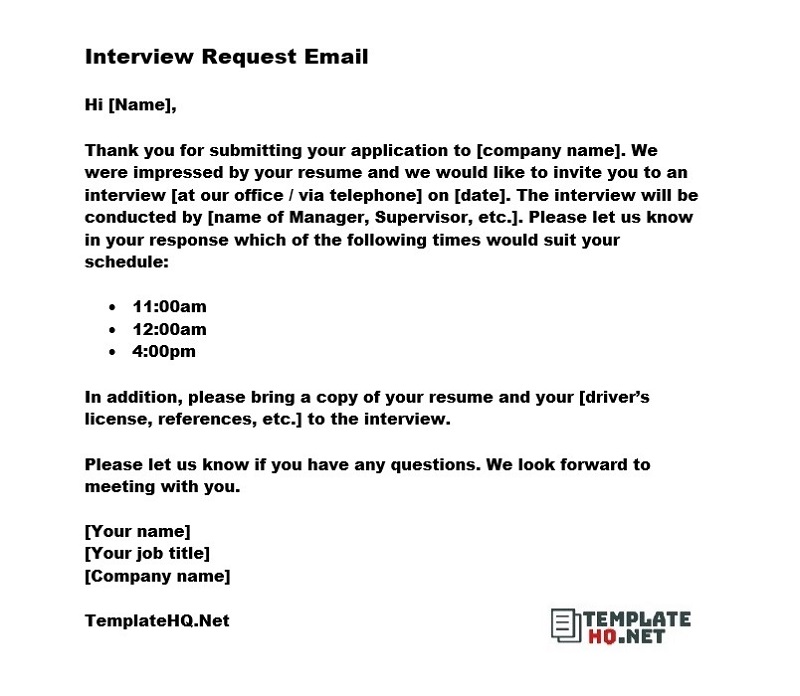 Interview Request Email Template