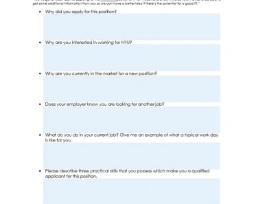 Telephone Interview Schedule Template