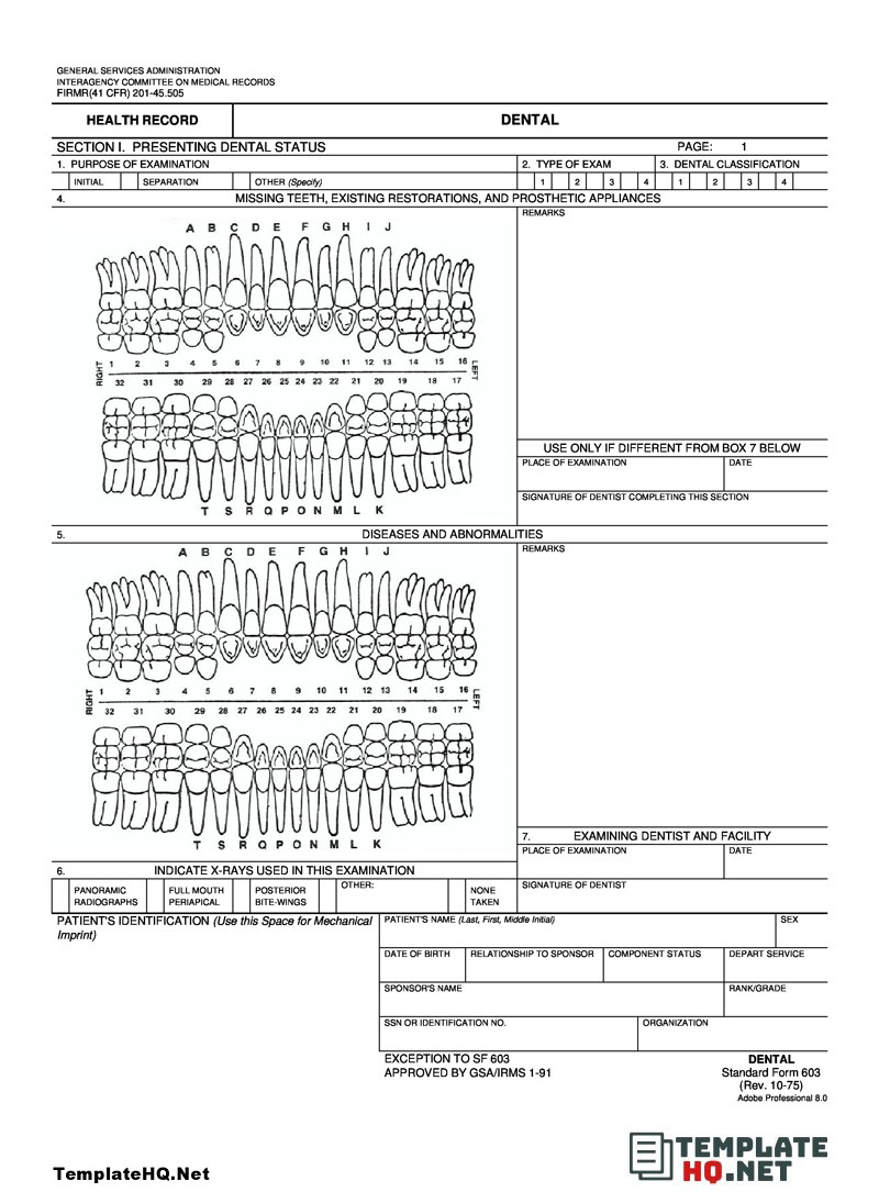 Army Dental Classification Form Army Dental Classification Form
