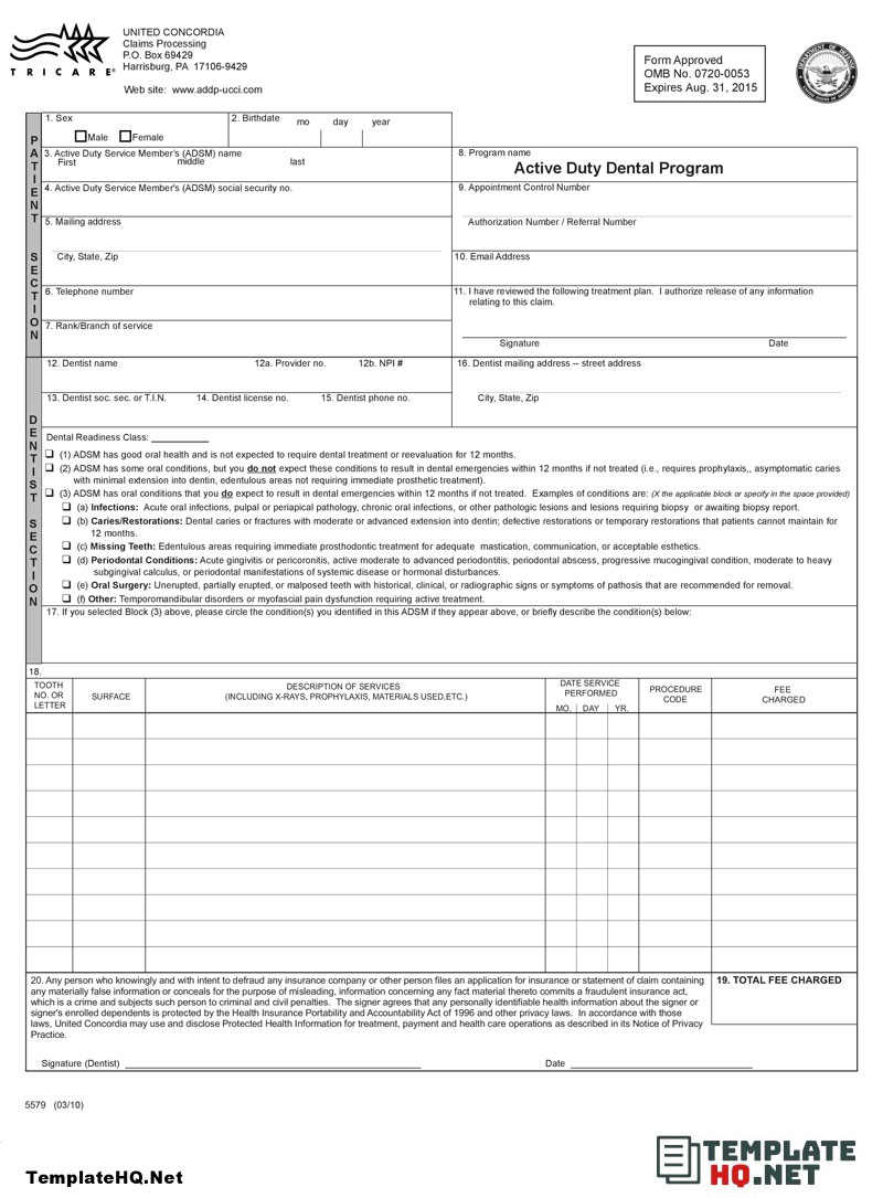 Army Dental Readiness Form Army Dental Readiness Form