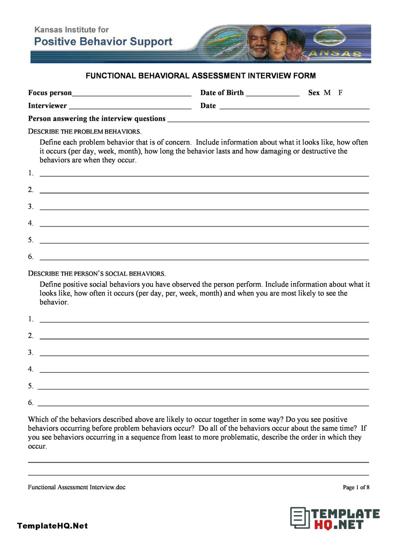 Behavioral Interview Assessment Form Behavioral Interview Assessment Form