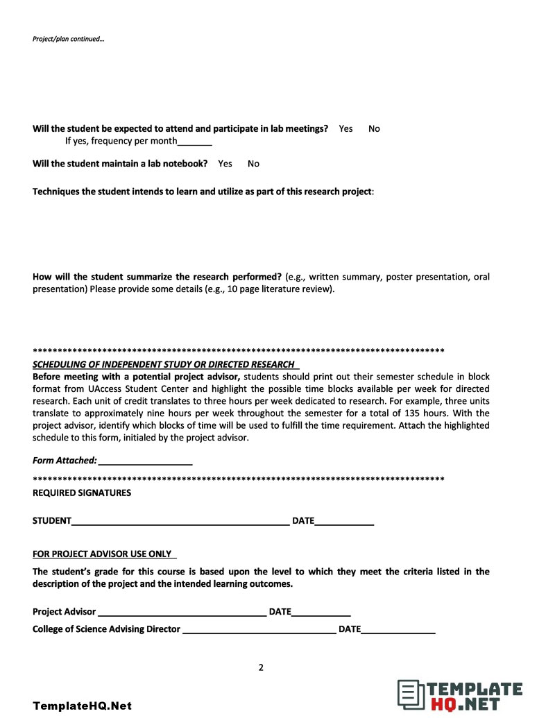 Directed Research Proposal Form