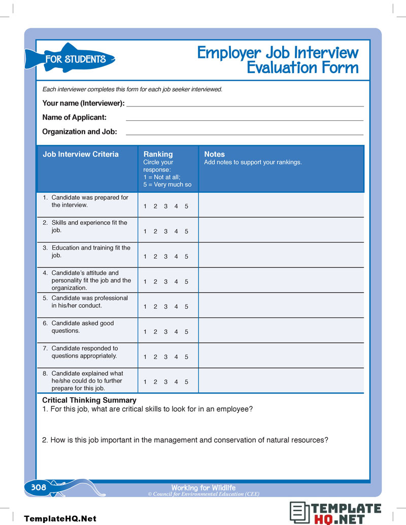 Employee Interview Feedback Form