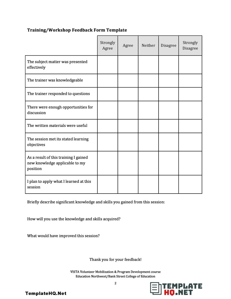 Gathering Training Feedback Gathering Training Feedback