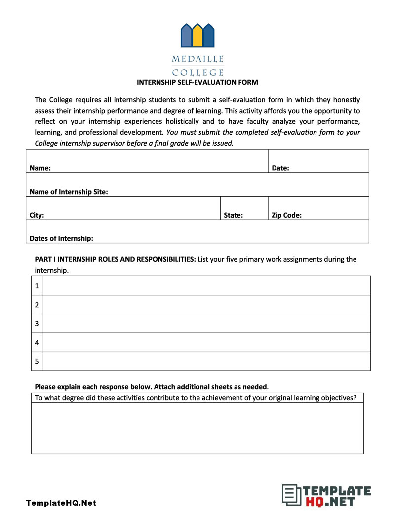 Internship Student Evaluation Form
