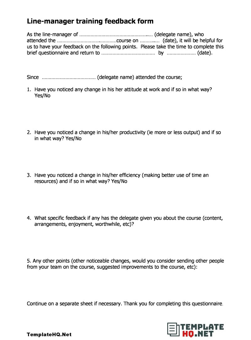 Line Manager Training Feedback Line Manager Training Feedback