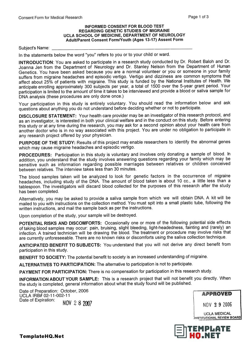 Medical Research Consent