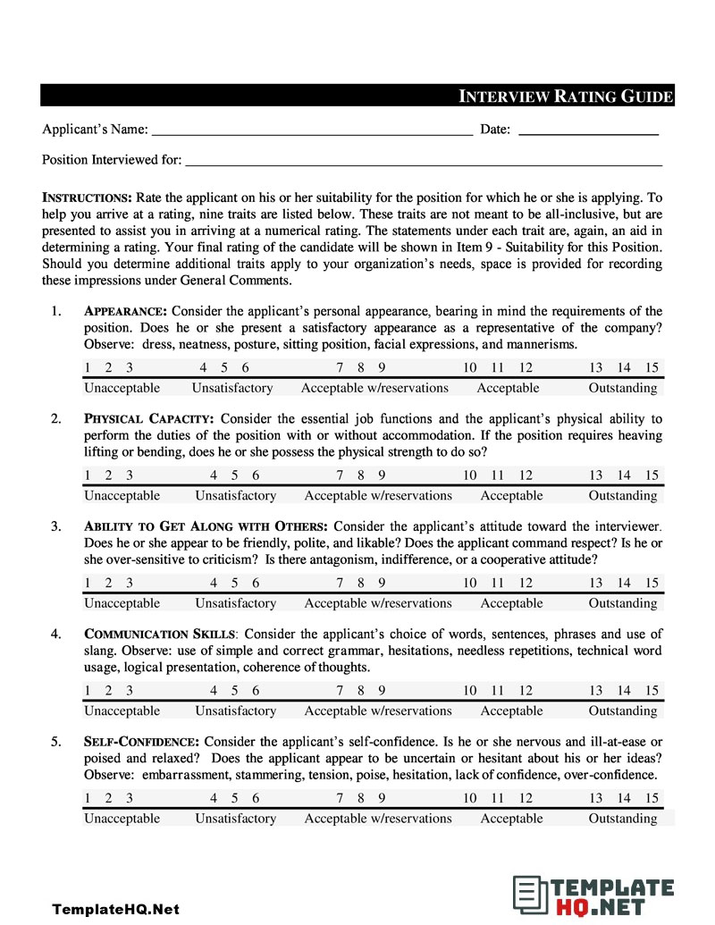 Post Interview Feedback Form