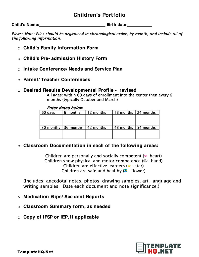 Preschool Parent Conference Form