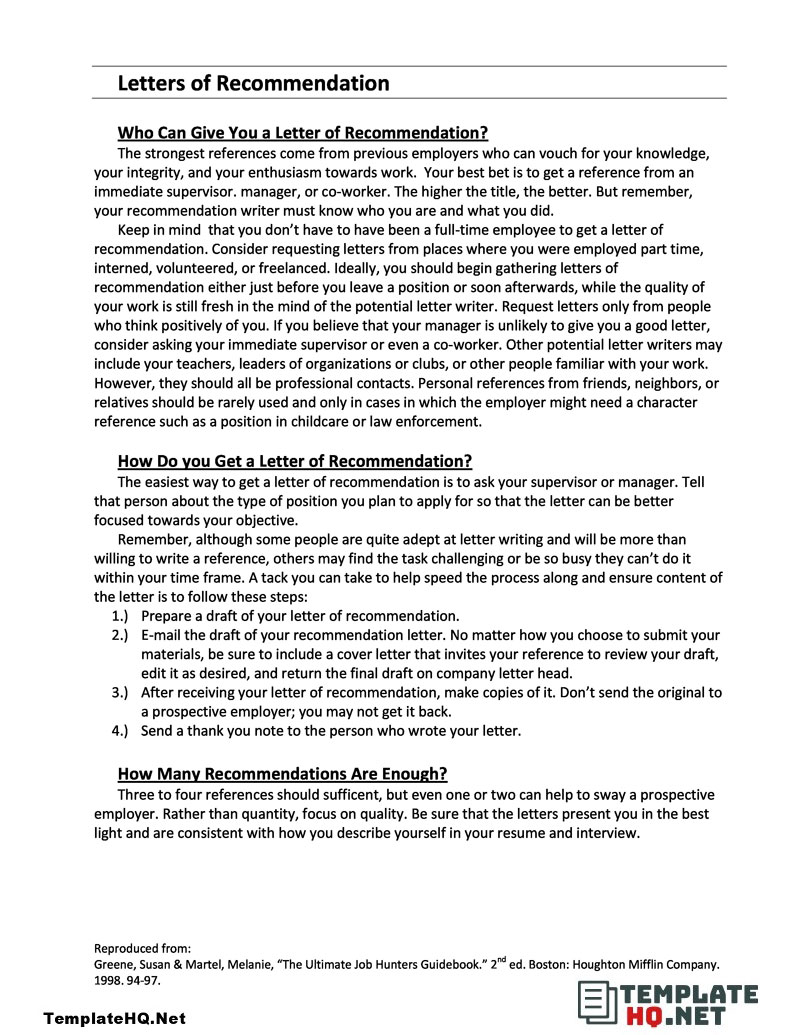 Recommendation Letter from Former Employer Example