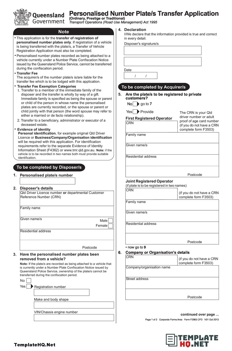Registration Plate Transfer Registration Plate Transfer
