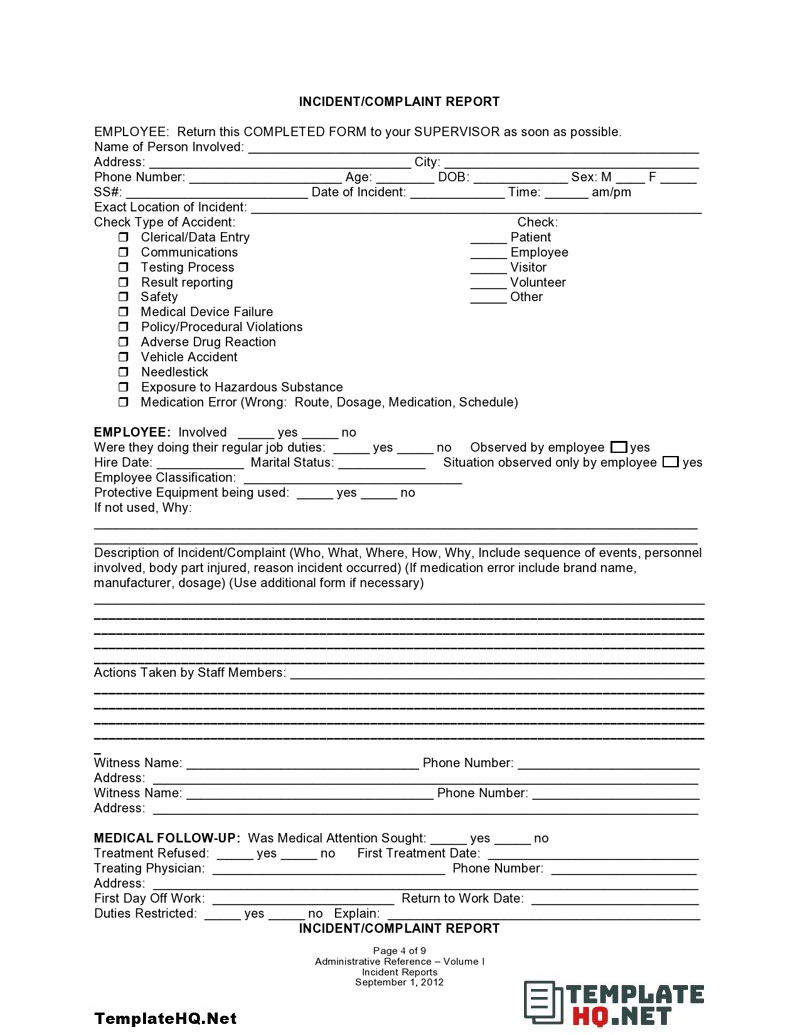 23+ Free 23 Employee Incident Report Templates In Pdf Ms Word Intended For Employee Incident Report Templates