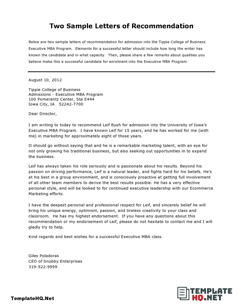 Sample Letter of Recommendation For Graduation School Sample Letter of Recommendation For Graduation School