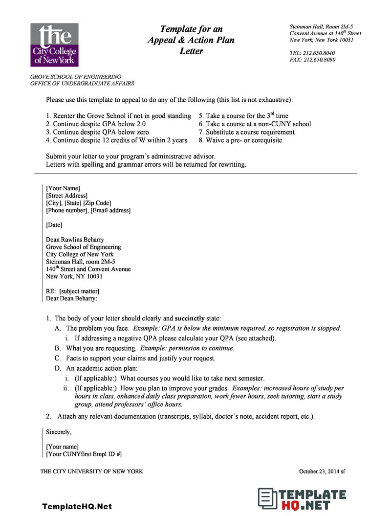 School Appeal Letter Format