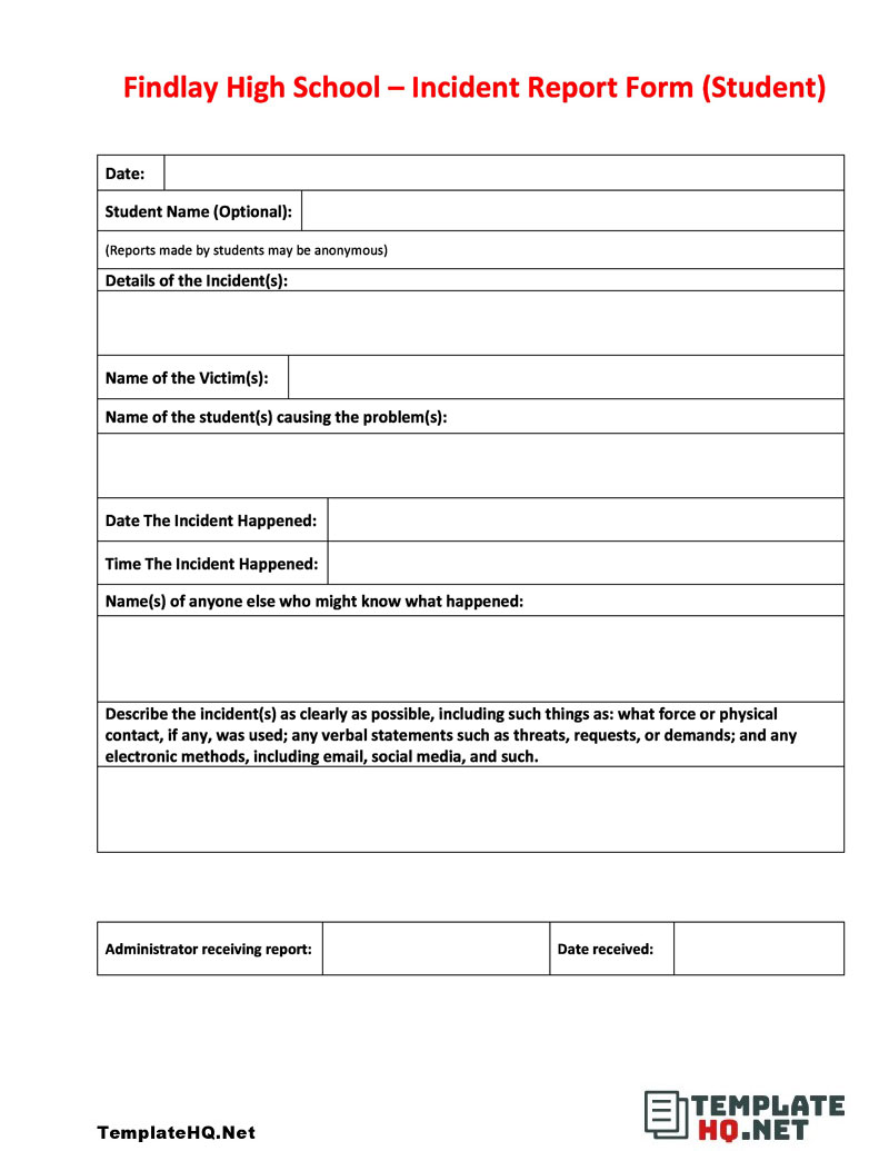 School Incident Report