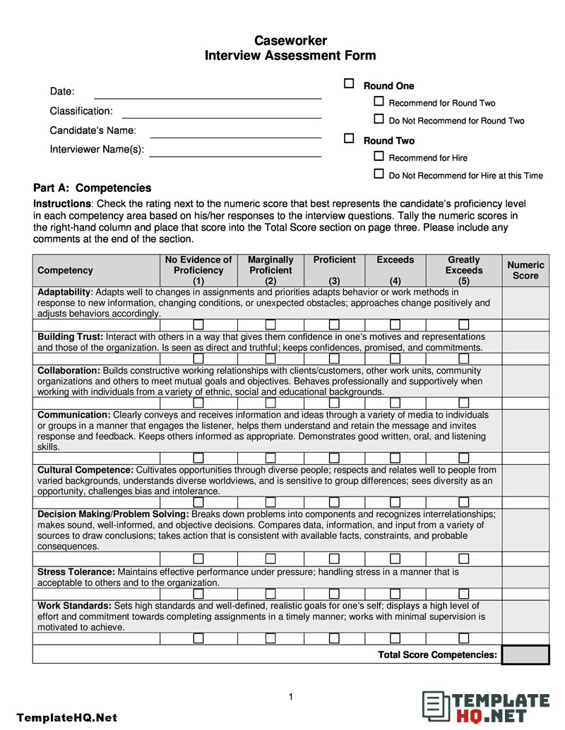 Technical Interview Assessment Form Technical Interview Assessment Form