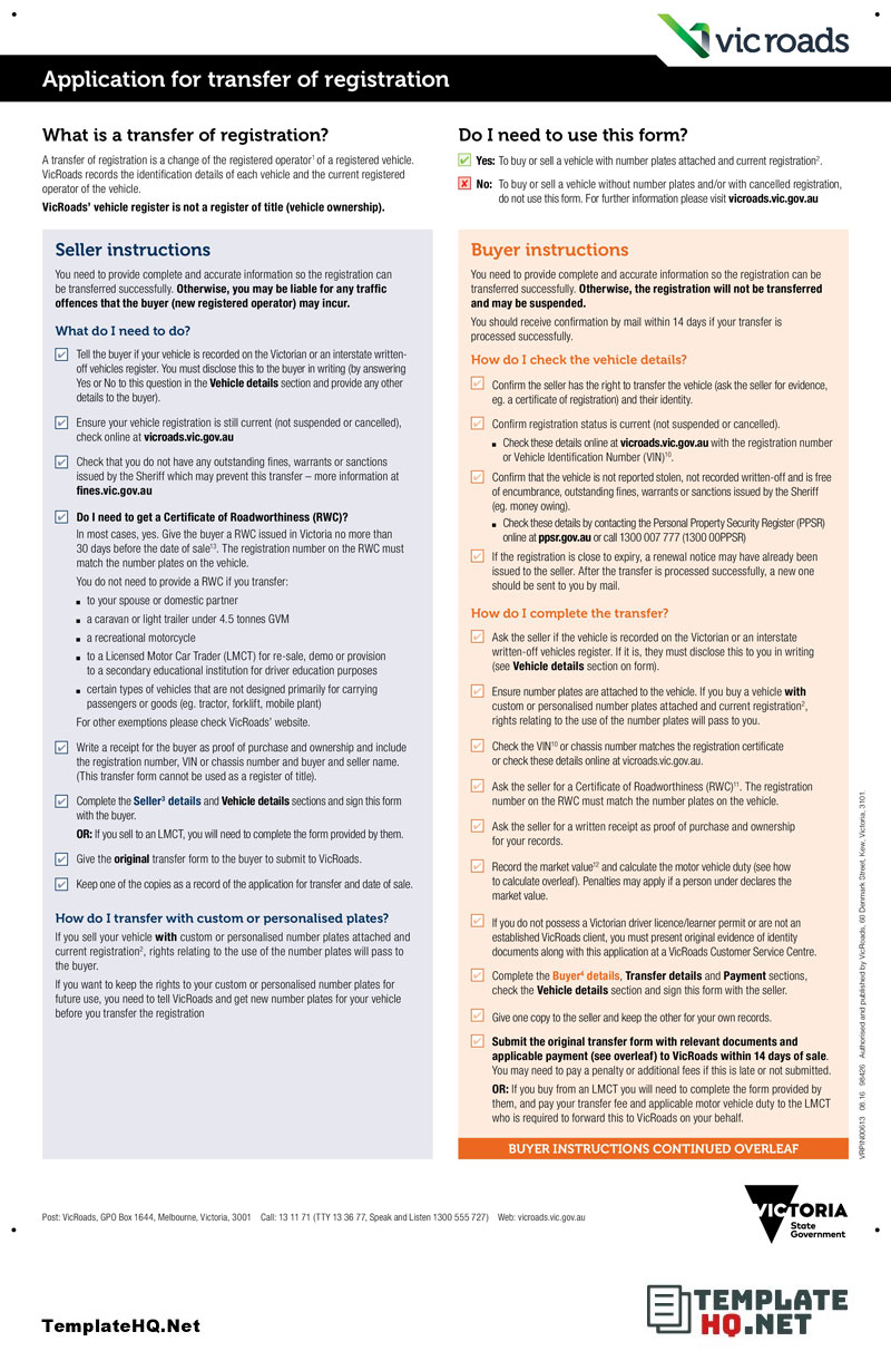 Vicroads Registration Transfer Vicroads Registration Transfer