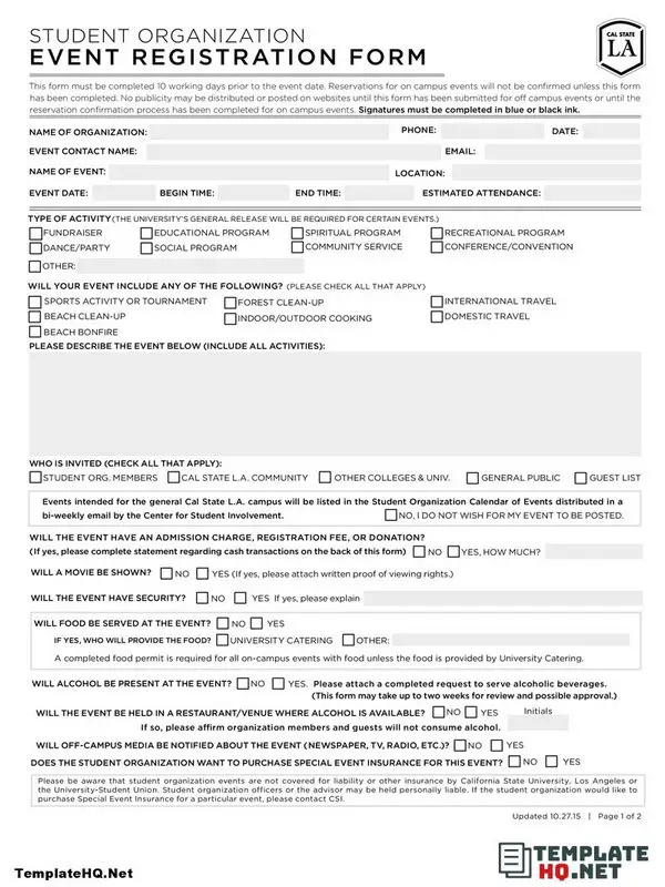 Event Sample Registration Form Example Event Sample Registration Form Example