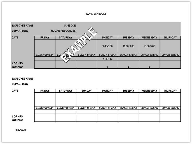 Work schedule template in excel 01 Work schedule template in excel 01
