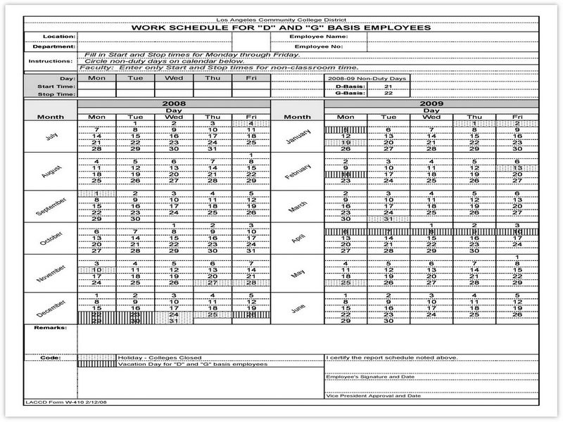 Work schedule template in excel 02 Work schedule template in excel 02