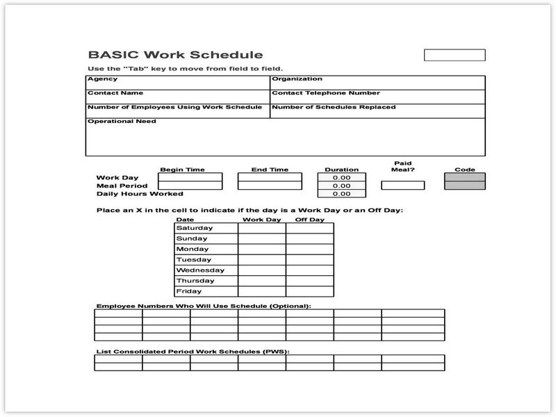 Work schedule template in excel 03 Work schedule template in excel 03