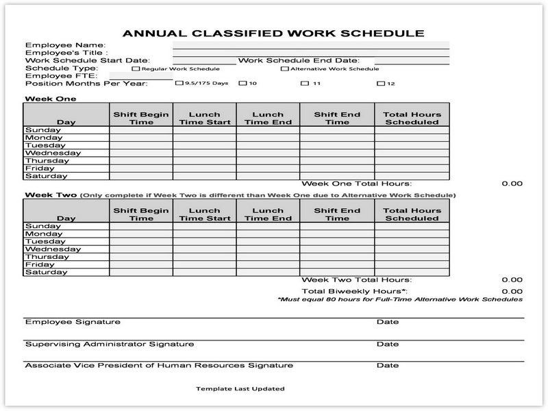 Work schedule template in excel 05 Work schedule template in excel 05
